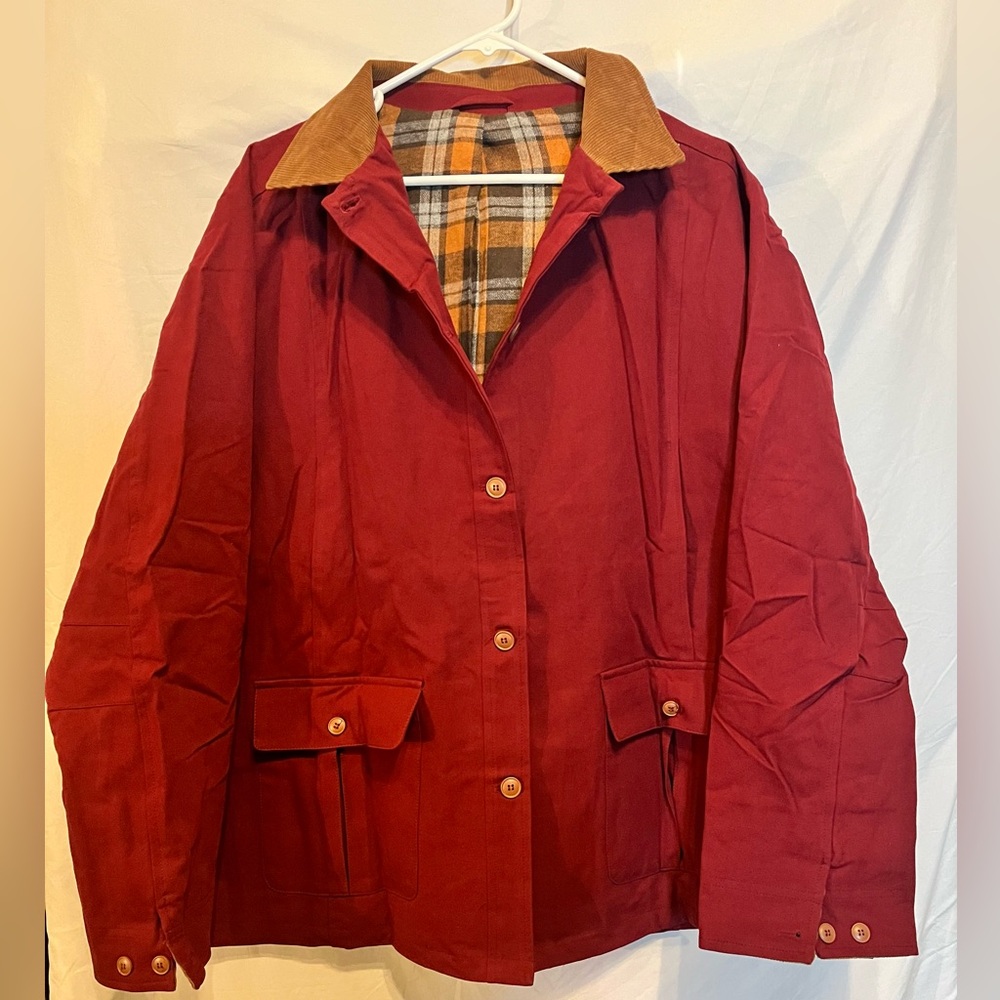Barn Jacket Brivk Rec Women's XXL. Corduroy Collar/Cuffs. Flannel lining. New